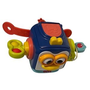 Unbranded Activity Cube Toy Kids Blue Plastic Sensory Busy Box Motor Skills Fun